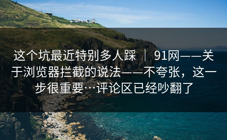 这个坑最近特别多人踩 ｜ 91网——关于浏览器拦截的说法——不夸张，这一步很重要…评论区已经吵翻了  第1张